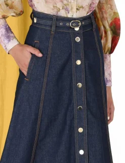 A Line Denim Skirt