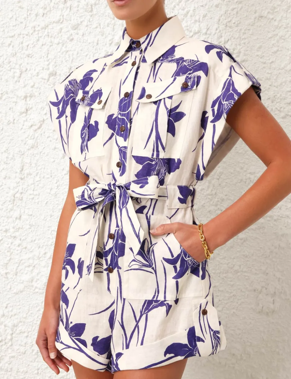 Acadian Cuffed Playsuit