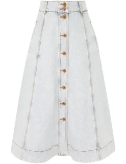 August A Line Denim Skirt