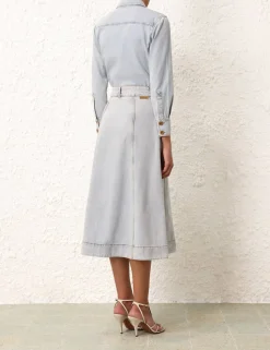 August A Line Denim Skirt