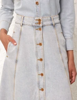 August A Line Denim Skirt