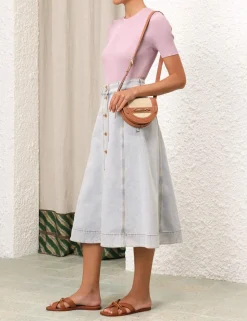 August A Line Denim Skirt