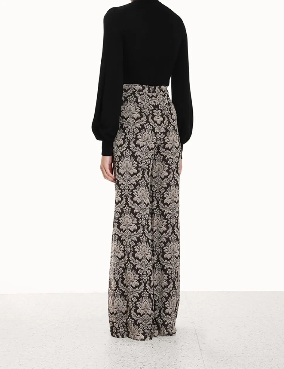 Blouson Tie-Neck Sweater