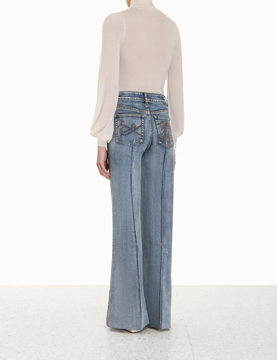 Blouson Tie-Neck Sweater