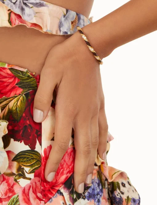 Candy Stripe Pave Cuff