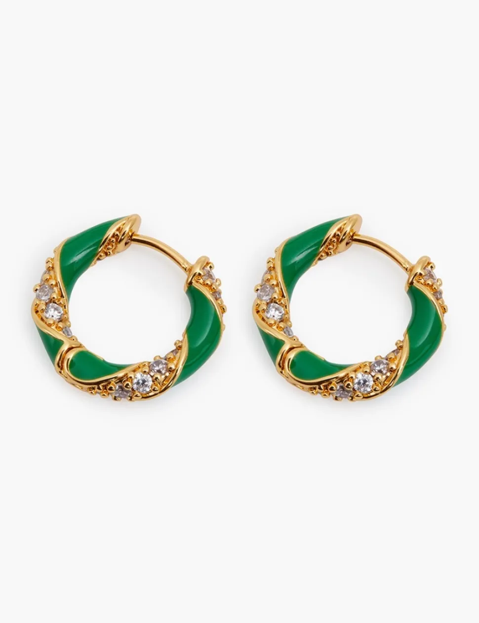 Candy Stripe Pave Hoops