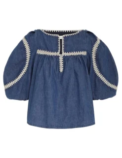 Chintz Denim Smock Top