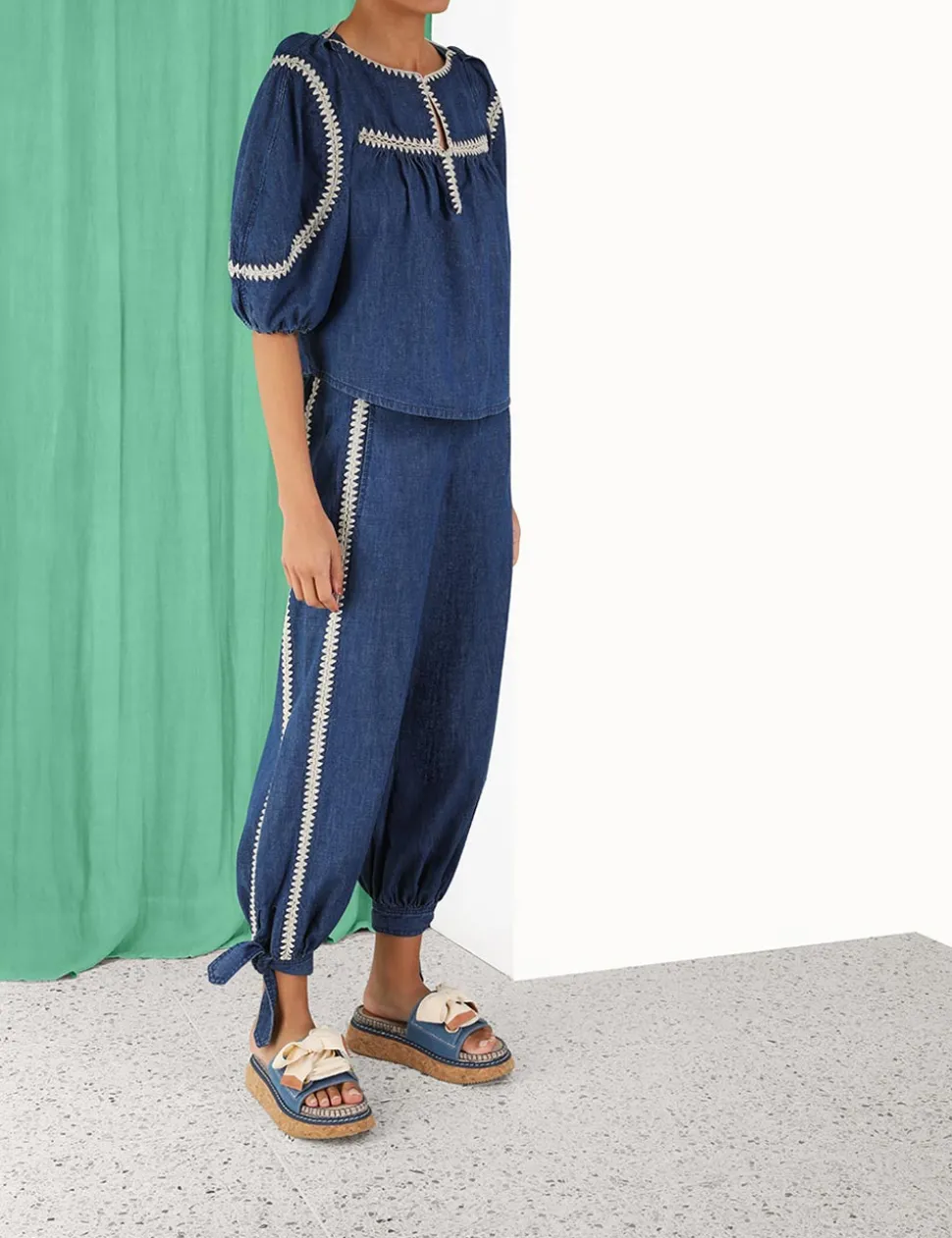 Chintz Denim Smock Top