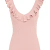 Chintz V-Neck Frill Tank