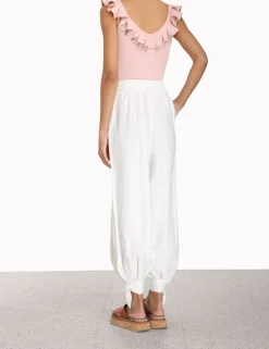 Chintz V-Neck Frill Tank