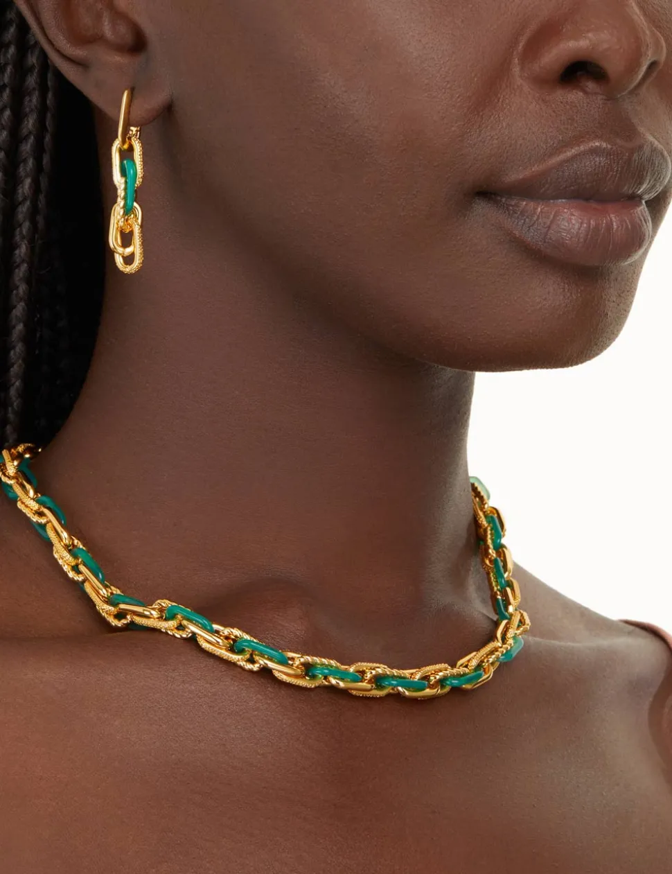 Collage Chain Link Necklace