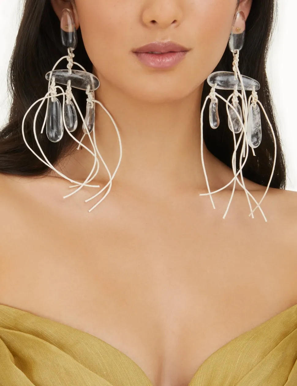 Crystal Tied Rocks Earrings