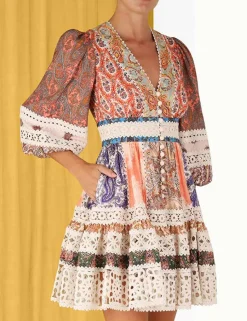 Devi Spliced Billow Mini Dress