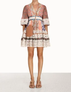 Devi Spliced Billow Mini Dress