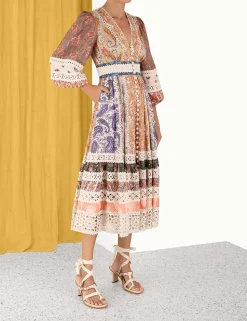 Devi Spliced Midi Dress