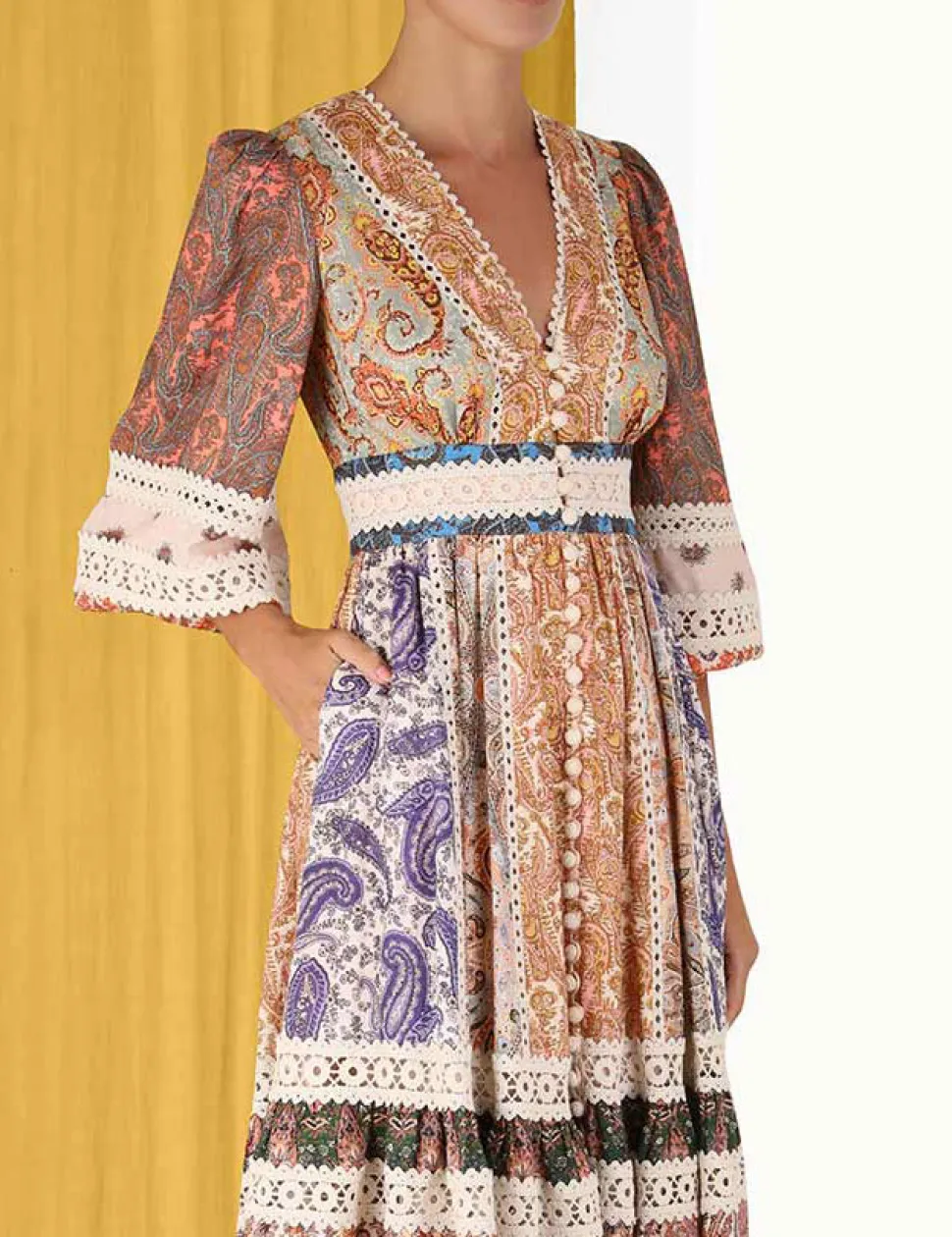 Devi Spliced Midi Dress