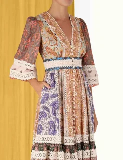 Devi Spliced Midi Dress