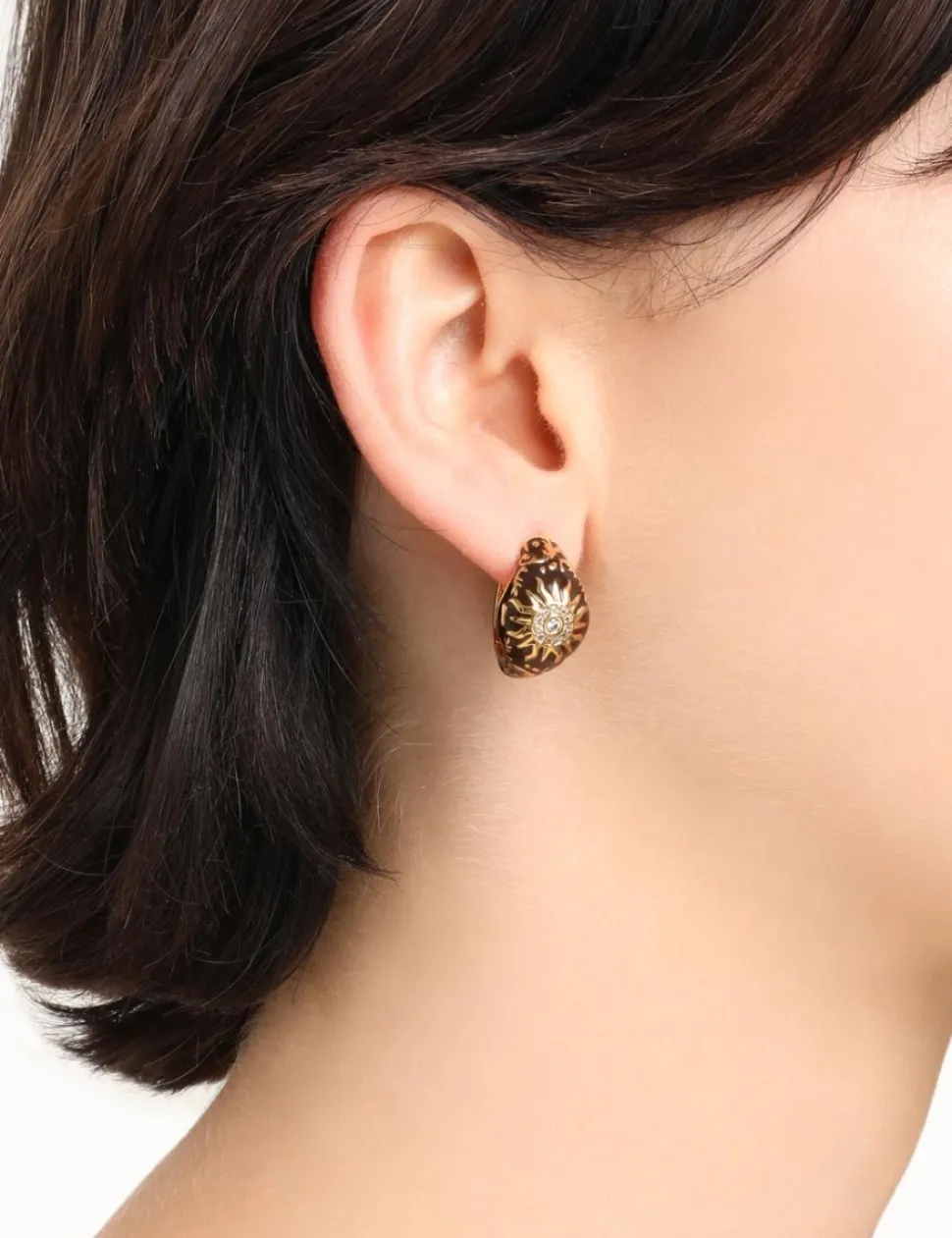 Enamel Signet Earring