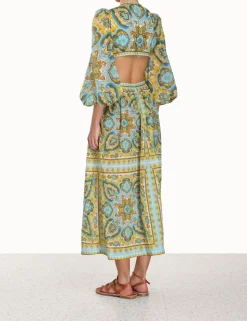 Halcyon Tie Front Midi Dress