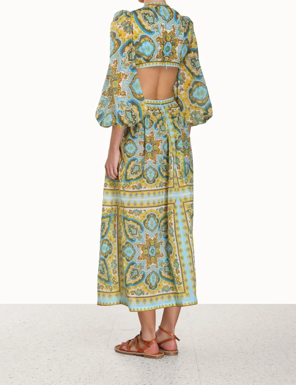 Halcyon Tie Front Midi Dress