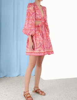 Halcyon Tie Front Mini Dress