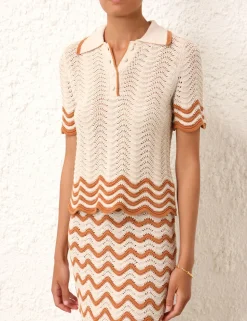 Junie Textured Knit Polo