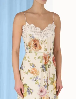 Lace Panel Slip Midi