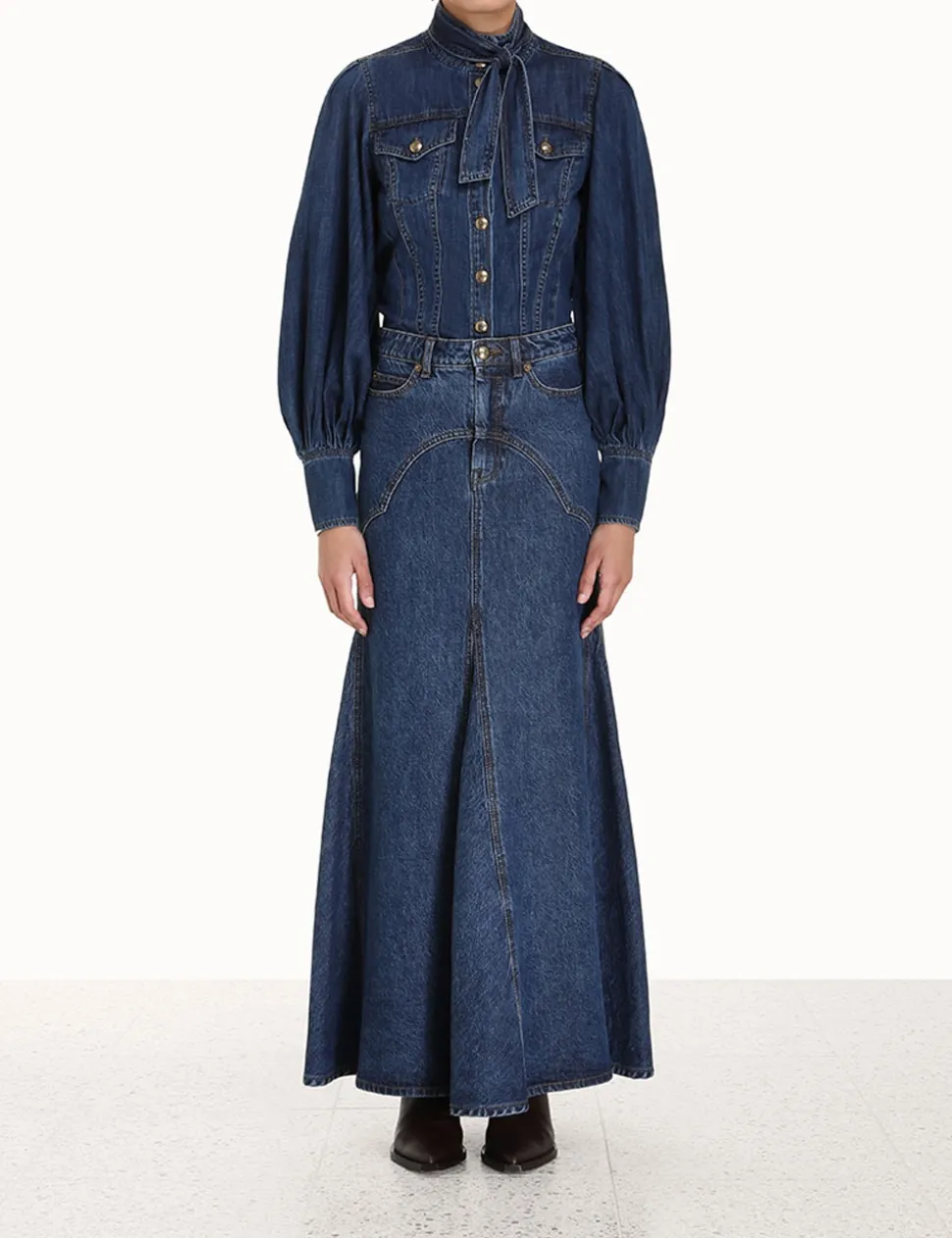 Luminosity Denim Corset Shirt