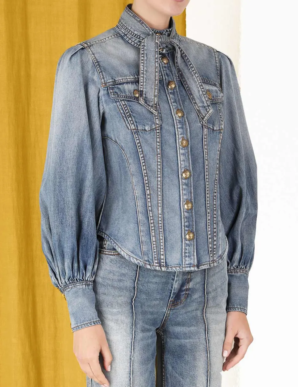 Luminosity Denim Corset Shirt