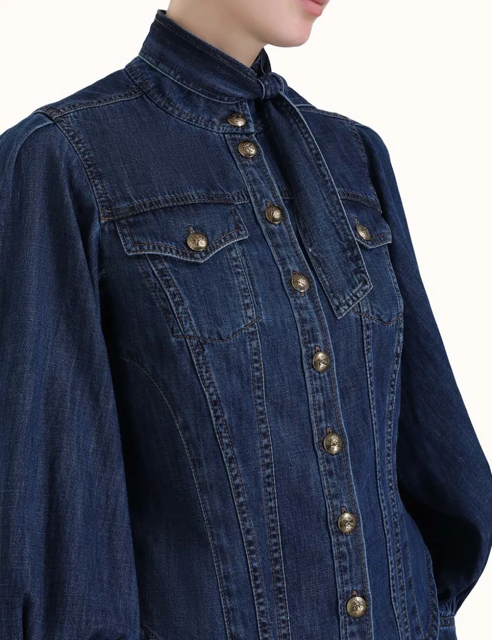 Luminosity Denim Corset Shirt