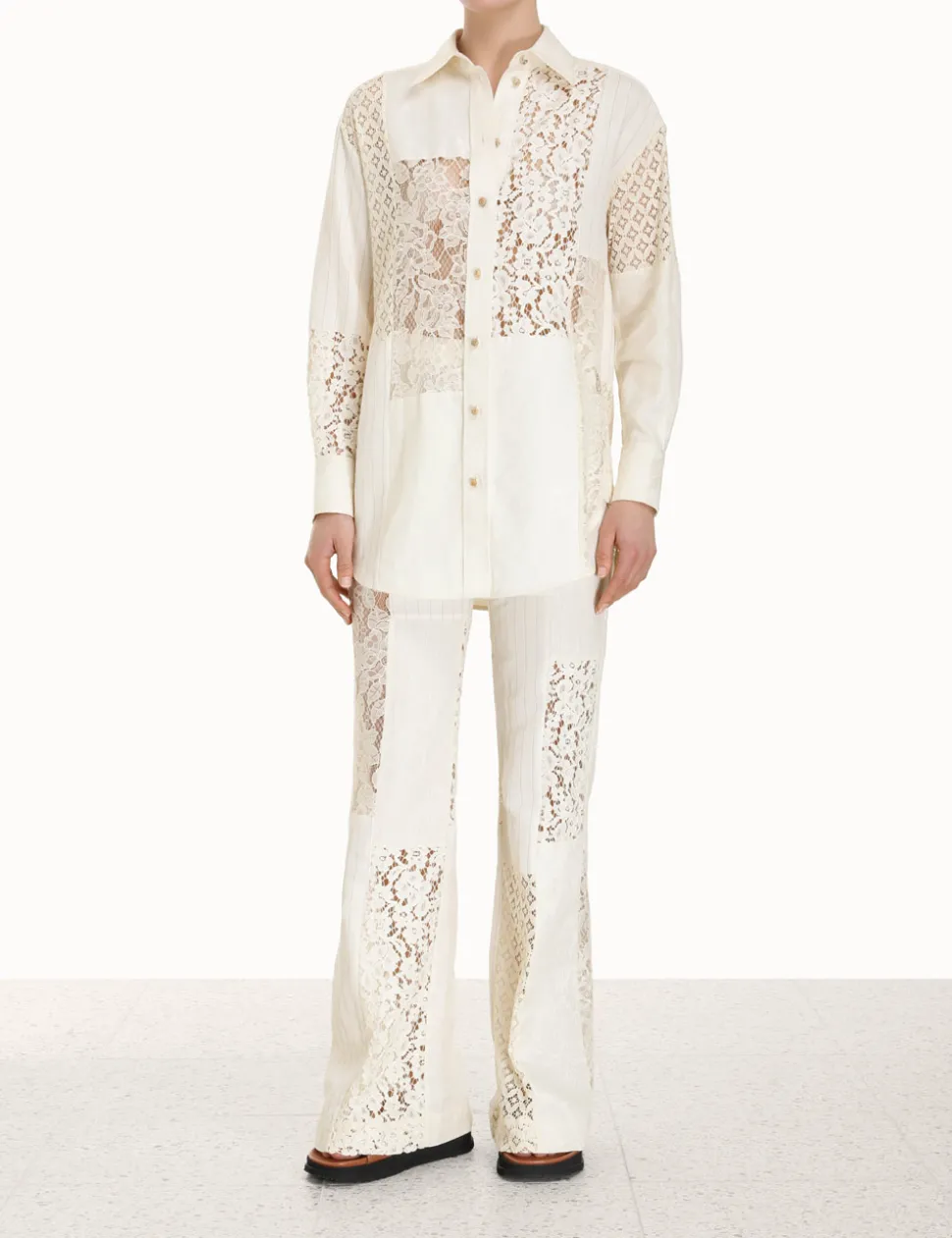 Luminosity Patch Lace Shirt