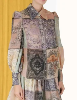 Lyrical Book Print Blouse