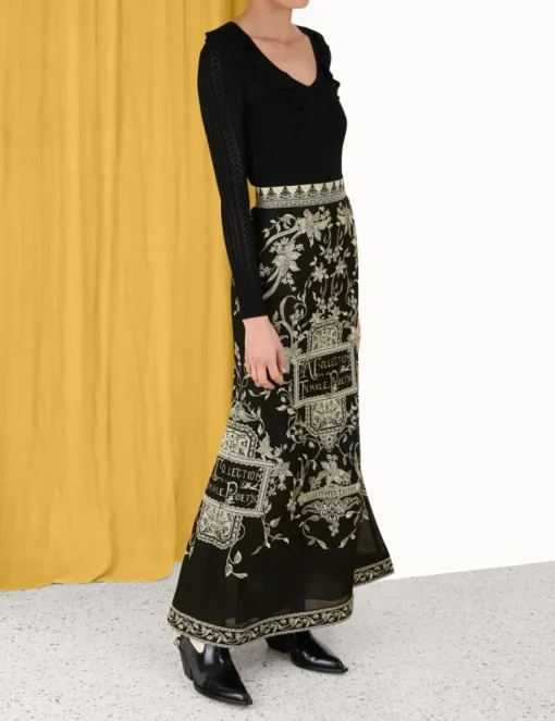 Lyrical Embroidery Maxi Skirt