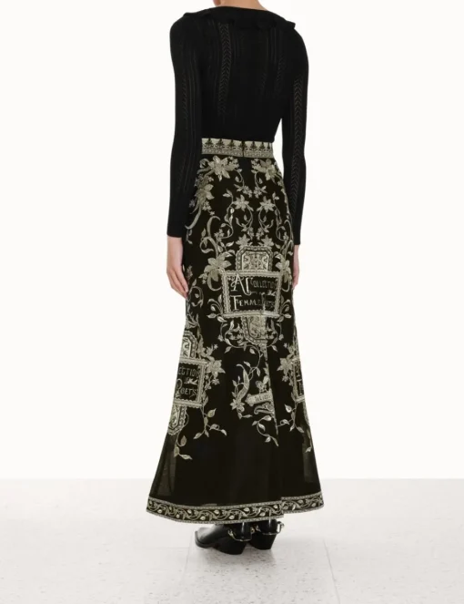 Lyrical Embroidery Maxi Skirt