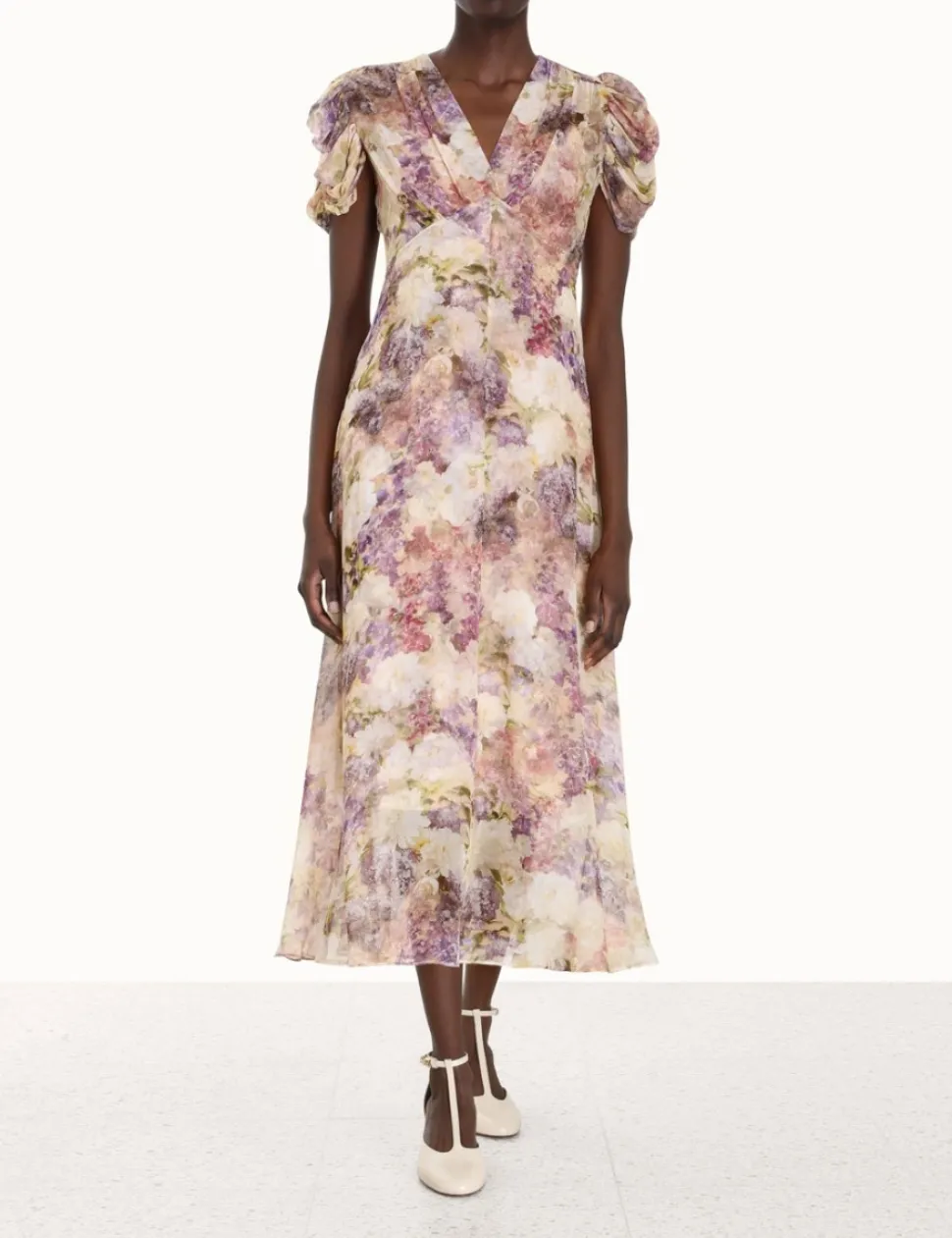 Lyrical Gather Sleeve Midi