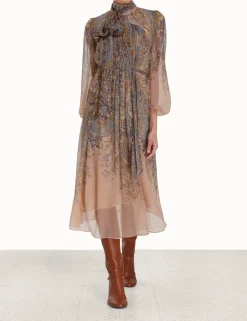 Lyrical Tie Neck Billow Dress