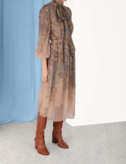 Lyrical Tie Neck Billow Dress