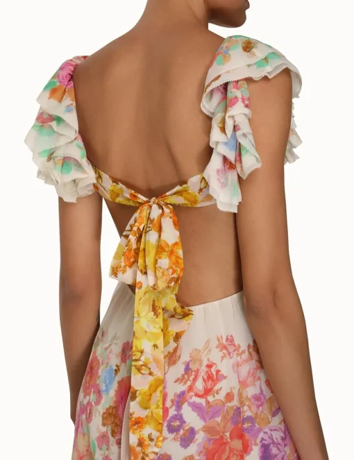 Raie Frill Shoulder Midi Dress