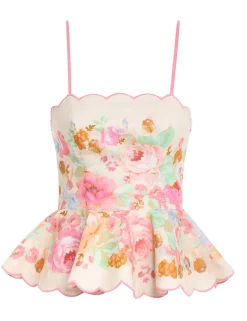 Raie Scallop Peplum Top