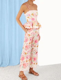 Raie Scallop Peplum Top