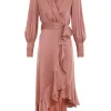 Silk Wrap Midi Dress