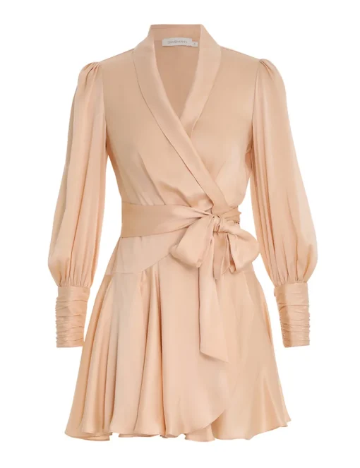 Silk Wrap Mini Dress