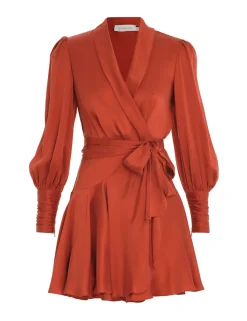 Silk Wrap Mini Dress