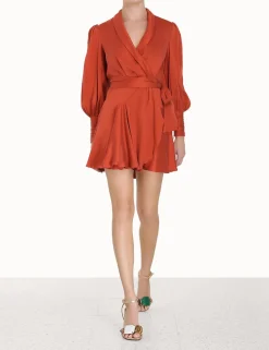 Silk Wrap Mini Dress