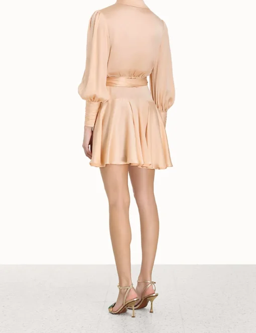 Silk Wrap Mini Dress