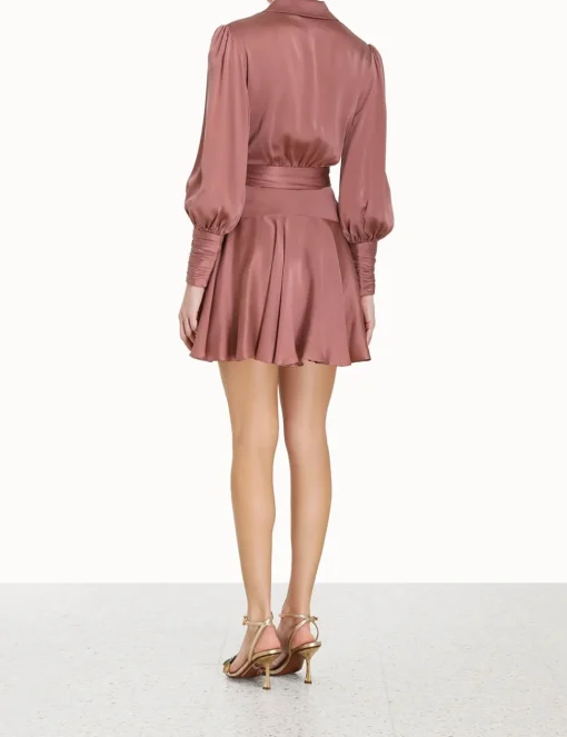 Silk Wrap Mini Dress