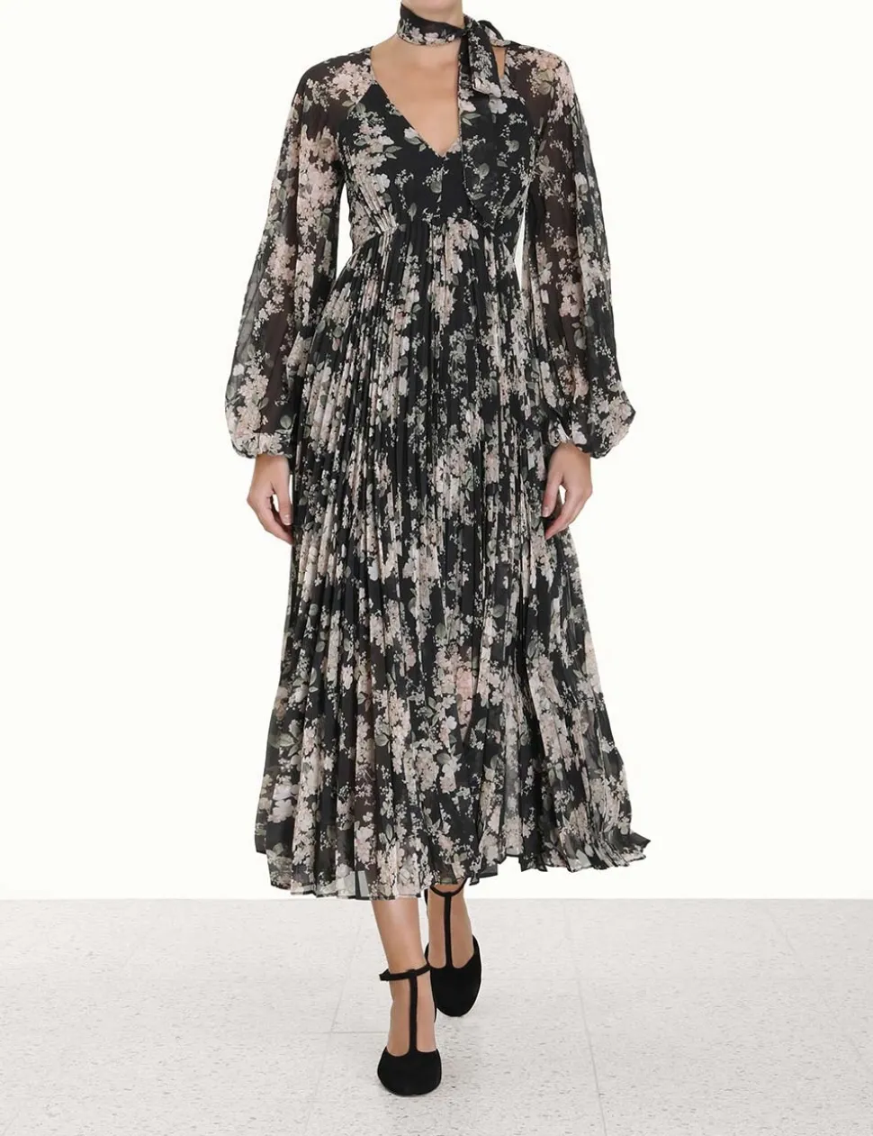 Sunray Pleated Midi Dress