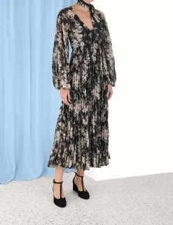 Sunray Pleated Midi Dress