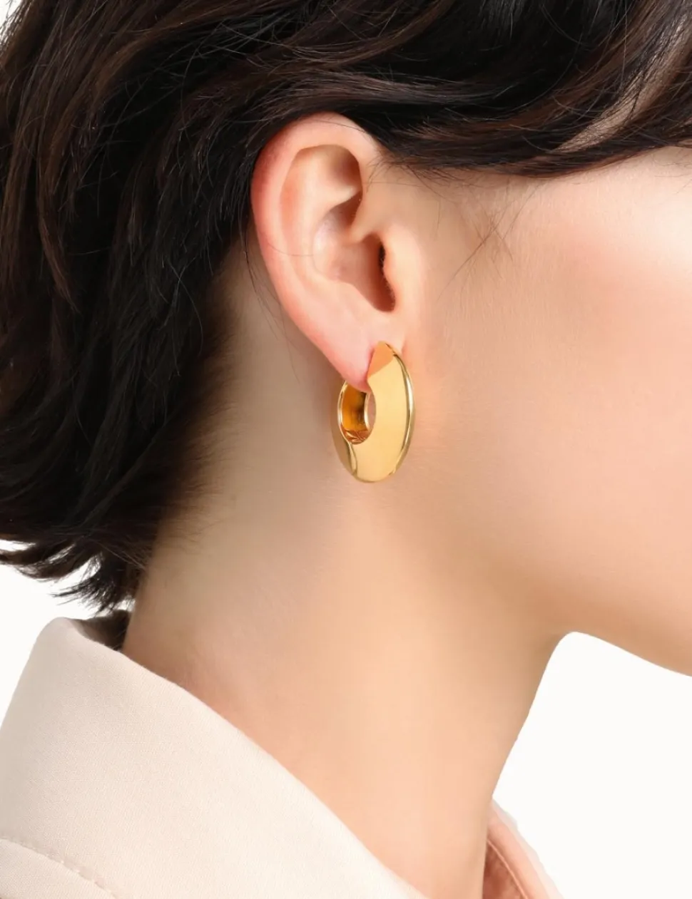 Triangle Section Hoop Earrings