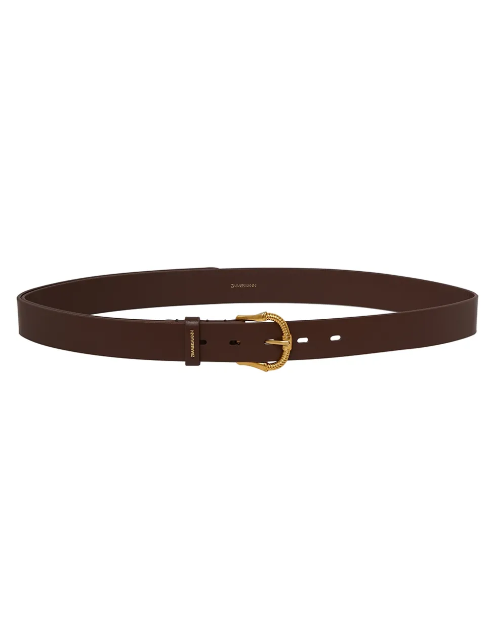 Twisted Buckle Leather Belt 30